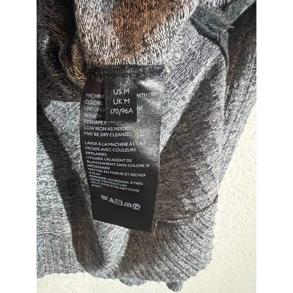 Maeve by Anthropologie Oversized Knit Sweater Turtleneck Sweater Boho Sz M GRAY - Picture 4 of 8